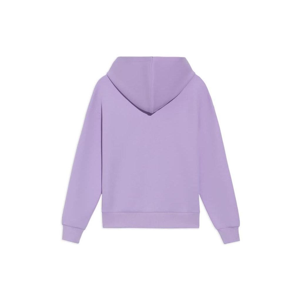 Li Ning Sports Trend Series Rhinestone Logo Loose Sports Hoodie Женские толстовки с капюшоном Сиреневый AWDS046-6