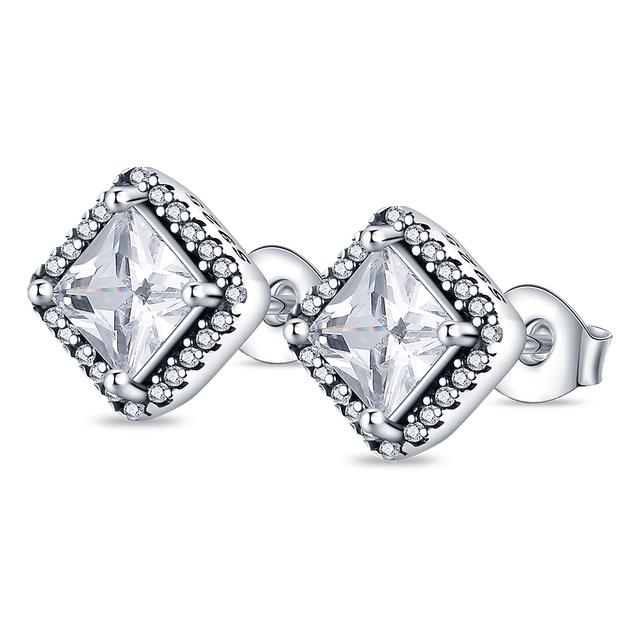 Гламурные двойные серьги-кольца из серебра 925 пробы для оригинальных гламурных ювелирных изделий своими руками