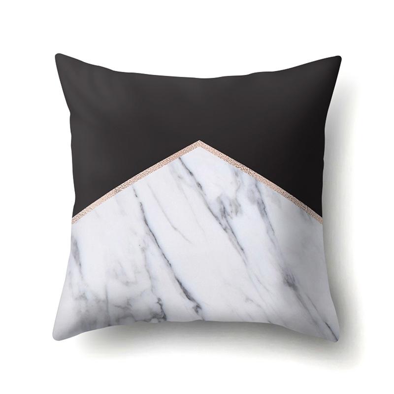 Nordic Ins Marble Polyester Pillowcase Car Decoration Home Printed Waist Cushion Pillowcase