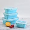 Rectangle Collapsible Silicone Food Container with Lid Food Storage Box Foldable Lunch Box  Camping