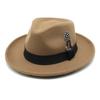 High-Quality Woolen Top Hat Women'S British Retro Rolled-Brimmed Jazz Hat Men'S Casual Felt Hat Top Hat Lmn184