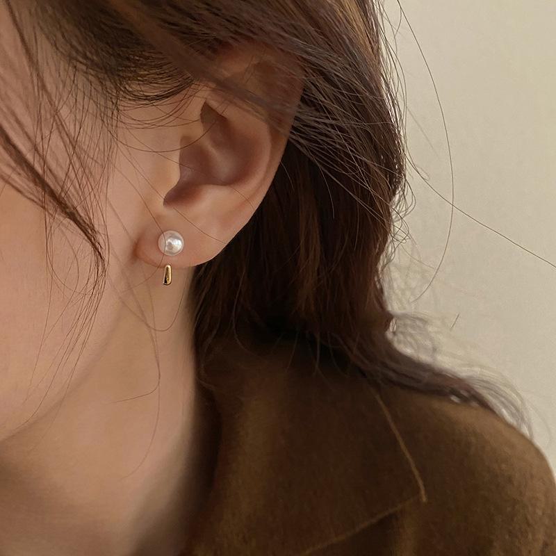 Серьги-шарики с жемчугом в стиле ретро 2025 для женщин: Элегантный корейский стиль в стиле Хепберн