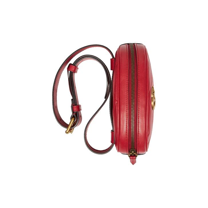 Gucci Quilted Leather GG Marmont Matelassé Belt Bag Red Women Bags 476434-DSVRT-6433