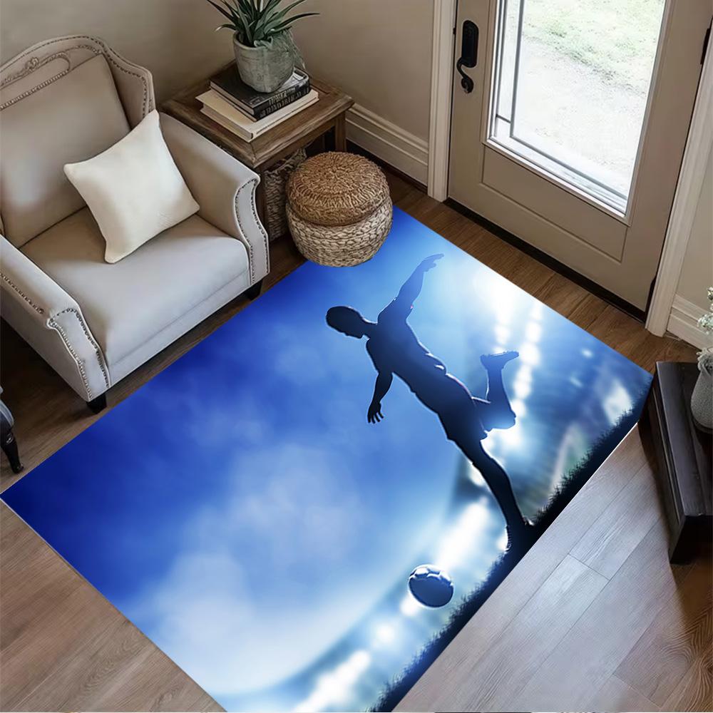 Soccer Player Action Floor Mat Perfect for Decorate room Kitchen Dormitory Dining Room Anti-slip Rug Anime Office Decor