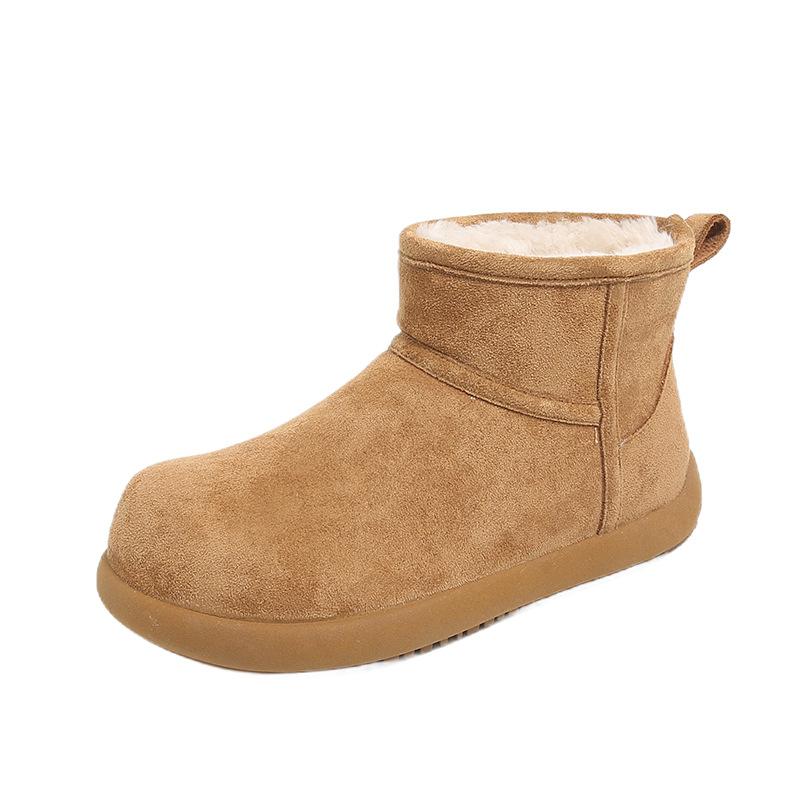 Birkenstock Short Boots Women's 2025 New Winter Women's Shoes Fleece Thickened Snow Boots Women's Shoes Retro Non-slip Bread Cotton Shoes