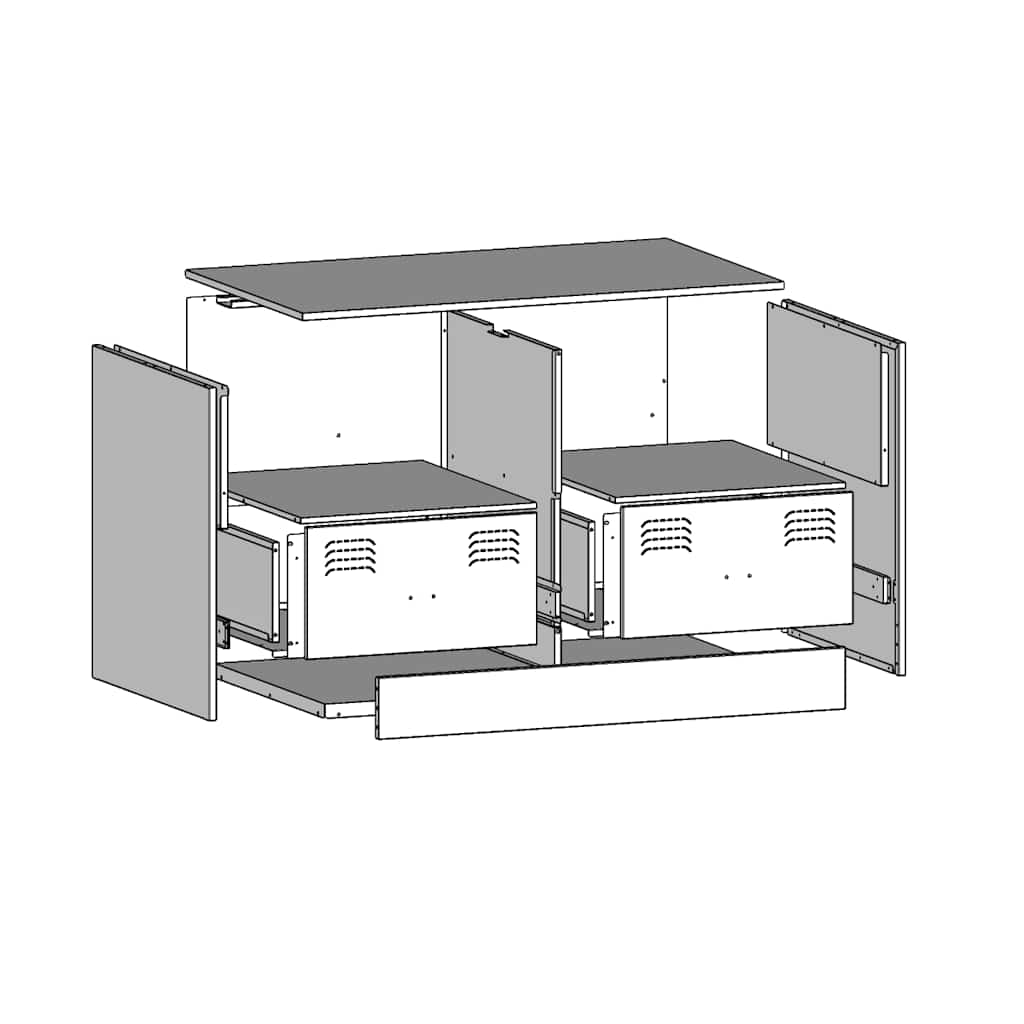 TV Cabinets 2 pcs White 67 x 39 x 44 cm Steel