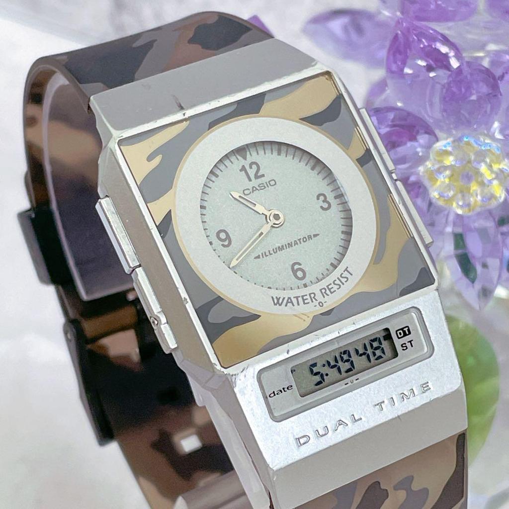 Б/у Редкие Камуфляж Камуфляж CASIO Pella FS-01 Цифровой Анализатор Часы #682