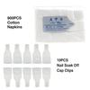 Nail Art Soak Off Cap Clips 600/900 шт. Cutton Pads Средство для снятия УФ-гель-лака Wrap Tool Жидкость для снятия лака Маникюрные инструменты