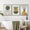Бохо Зеленый Бежевый Геометрические Листья Абстрактный Плакат Середины Века Стены Искусства Холст Картины Отпечатки Картина Декор Интерьера Гостиной