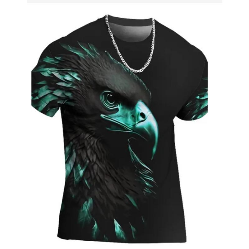 Eagle Men's T-shirt 3D Printed T-shirt Animal Pattern Short Sleeved Top Summer Casual Clothing Round Neck Shirt