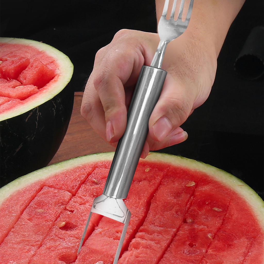 2-in-1 Watermelon Fork Slicers, Watermelon Cutter Summer Fruit Cutting Fork, Head Fruit Forks Knife