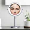 Зеркало для макияжа с подсветкой 3/5/10X, регулируемая высота и яркость, перезаряжаемое двухстороннее увеличительное зеркало