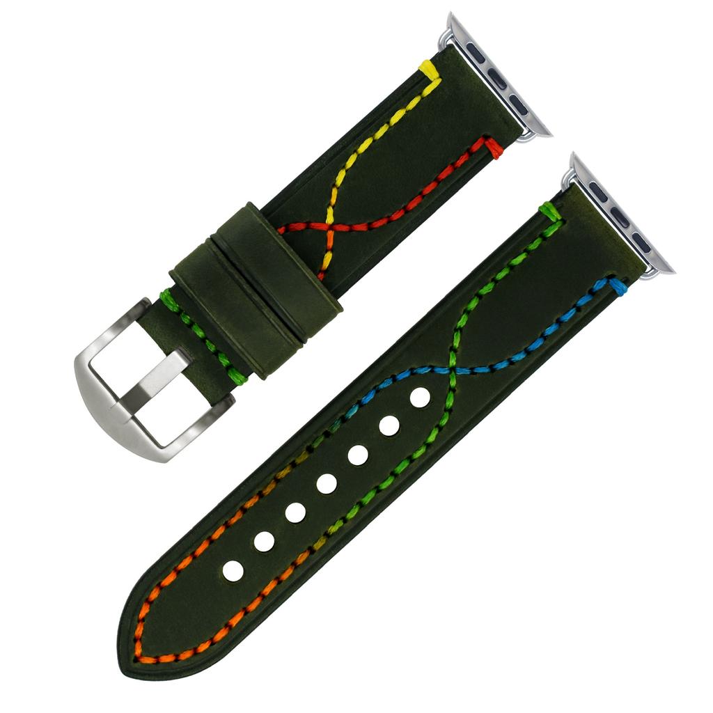 Кожаный ремешок для часов Crazy Horse подходит для Apple Genuine Leather Strap S8 7 6iwatch Ручной работы.