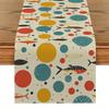 1pc Watercolor Koi Fish Table Runner Single Sided 2D Print Polyester Table Decor for Dining Room Kitchen Lucky Asian Art Vibe