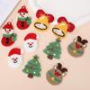 10 Pcs/Sets Knitted Embroidered Christmas Trees, Snowmen, Santa Claus, Reindeer, Bells Patch DIY Decoration