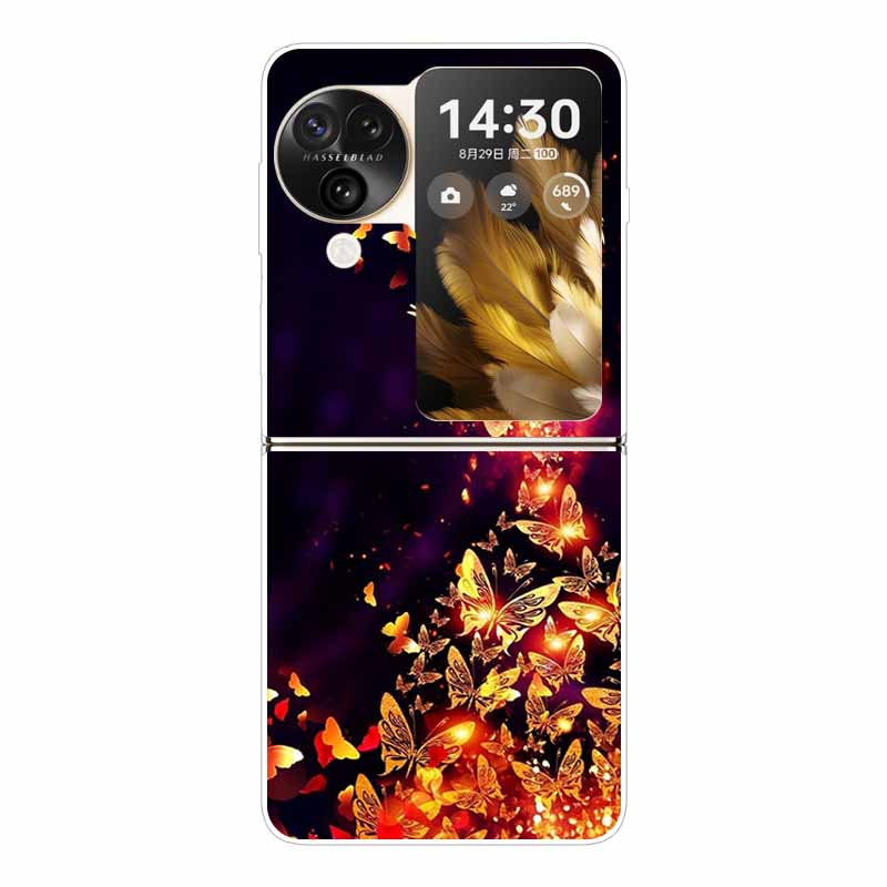 Для Find N3 Flip 5G Чехол Милый Прозрачный Жесткий ПК Задние Крышки для Oppo Find N3 Flip Расписные Корпуса Телефона N 3 Flip Funda Capa