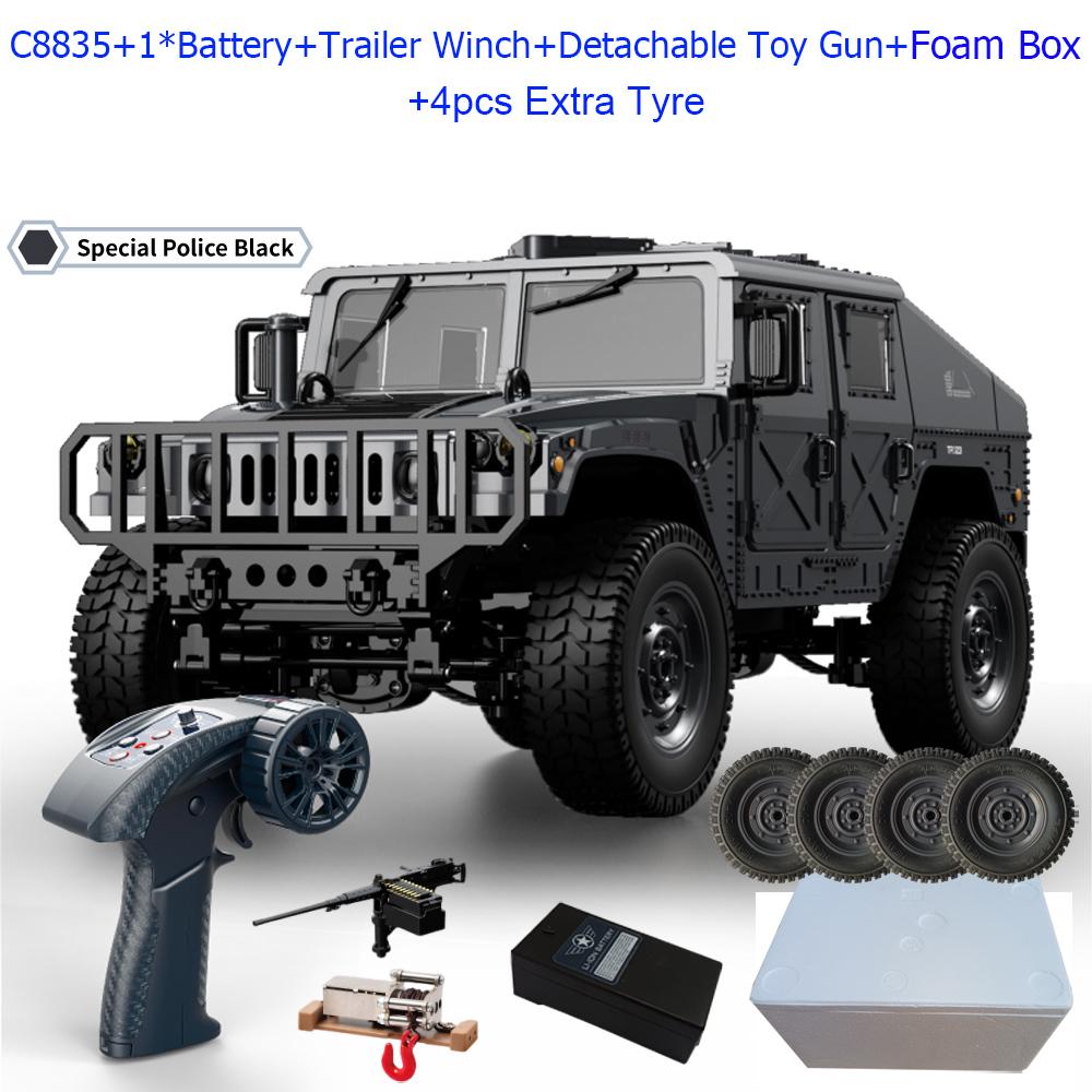 ABAH1 C8835 1:14 RC Car 2.4G Remote Control Car 4WD Off-road Climbing Simulation All-terrain RC Crawler Military Jeep JJRC RC Toys
