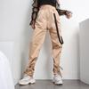 High Waist Pants Women Jogger Pant Spring Female Side Ribbon Cargo Buckle Casual Sweatpants