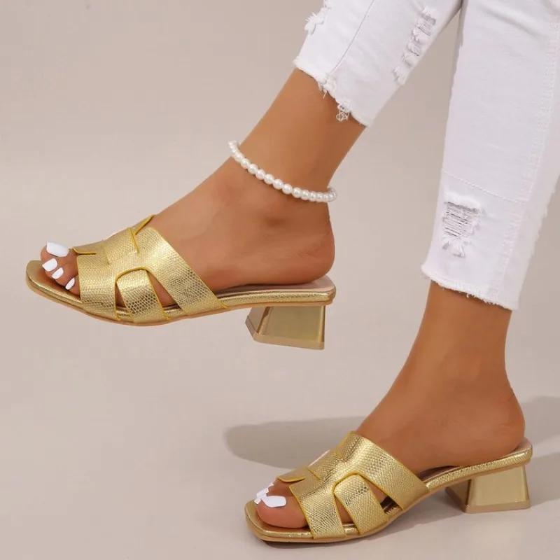 Женские босоножки на толстом каблуке, туфли-лодочки Fashion Square с открытым носком, элегантные свадебные белые босоножки