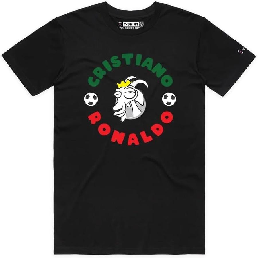 Unisex T-shirt Cristiano Ronaldo The Goat Series T-Shirt with Premium Graphic Portugals Own Superstar Tee for Soccer Fans