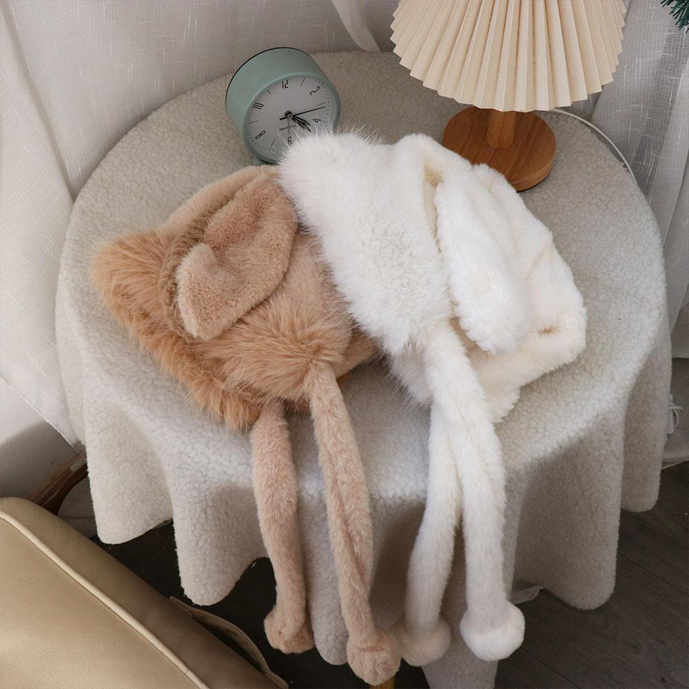 Fluffy Winter Plush Hat Beanie Hat Rabbit Ears Hat Fashion Outdoor