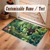 Cat Theme Crystal Velvet Floor Rug Personalized Custom Name Text Warm Carpet Home Decoration