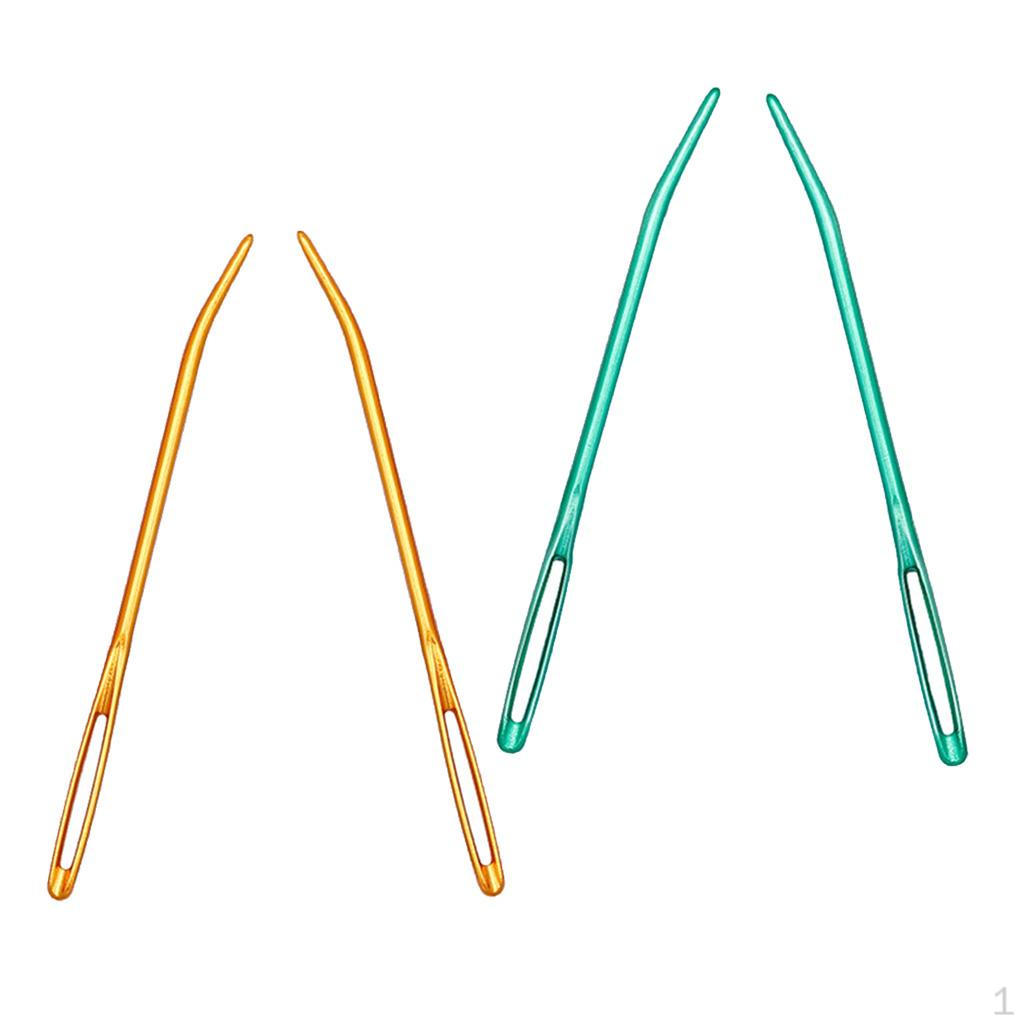 4 шт. Алюминиевые гобеленовые штопальные вязальные инструменты с большим ушком и изогнутым кончиком