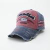 Bent-brimmed hat, old letter cap, embroidered ripped baseball cap, men's American sunshade, sunscreen hat, women's