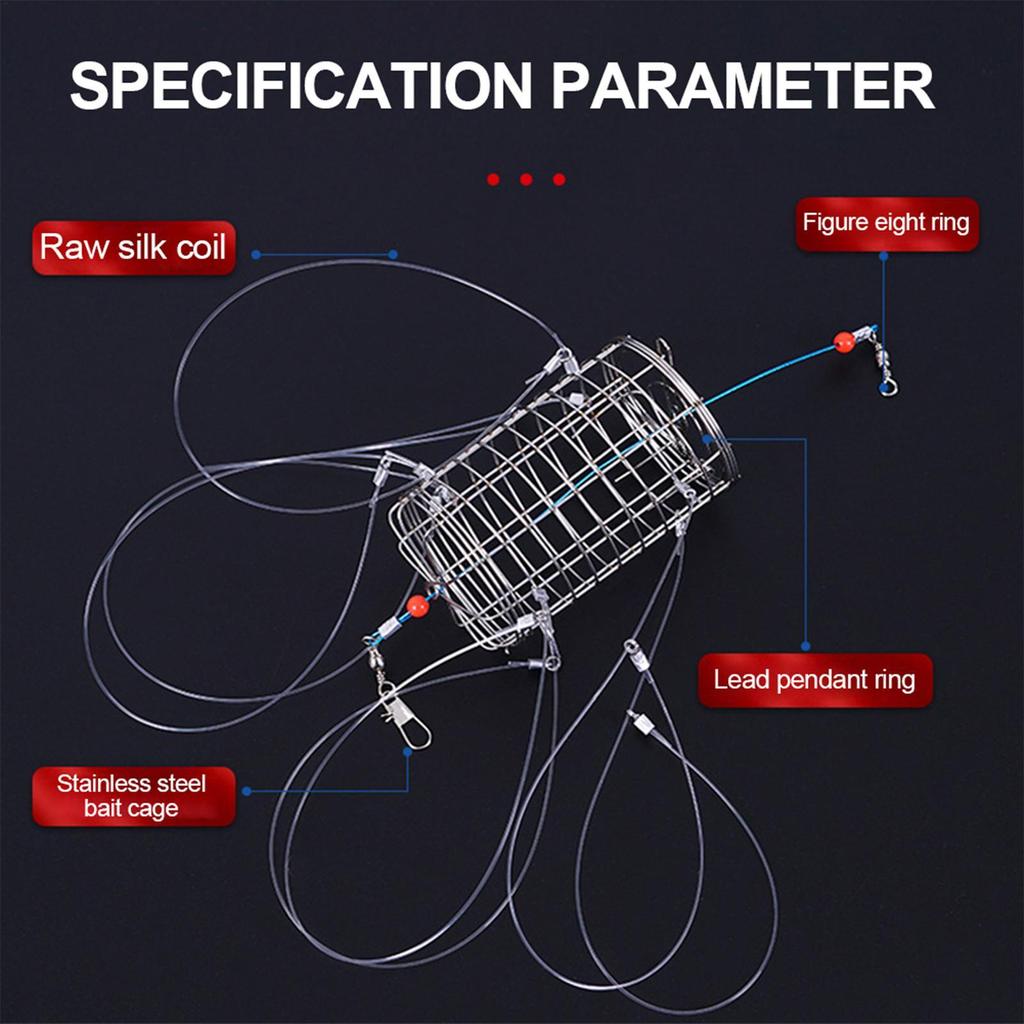Ловушка для крабов для морской рыбалки Клетка для крабов Ловушка для лобстеров Крючок для ловли Креветки Портативная корзина-сетка Рыболовная ловушка для мальков Краб