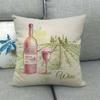 Creative Painted Red Wine Collection Digital Printing Short Plush Pillow Covers For Car Sofa Office Cushion Cover Home Goods