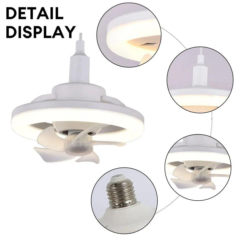 Remote Control Ceiling Fan 2 In 1 Electric Cordless Fan Hanging Fan with LED Light Bathroom