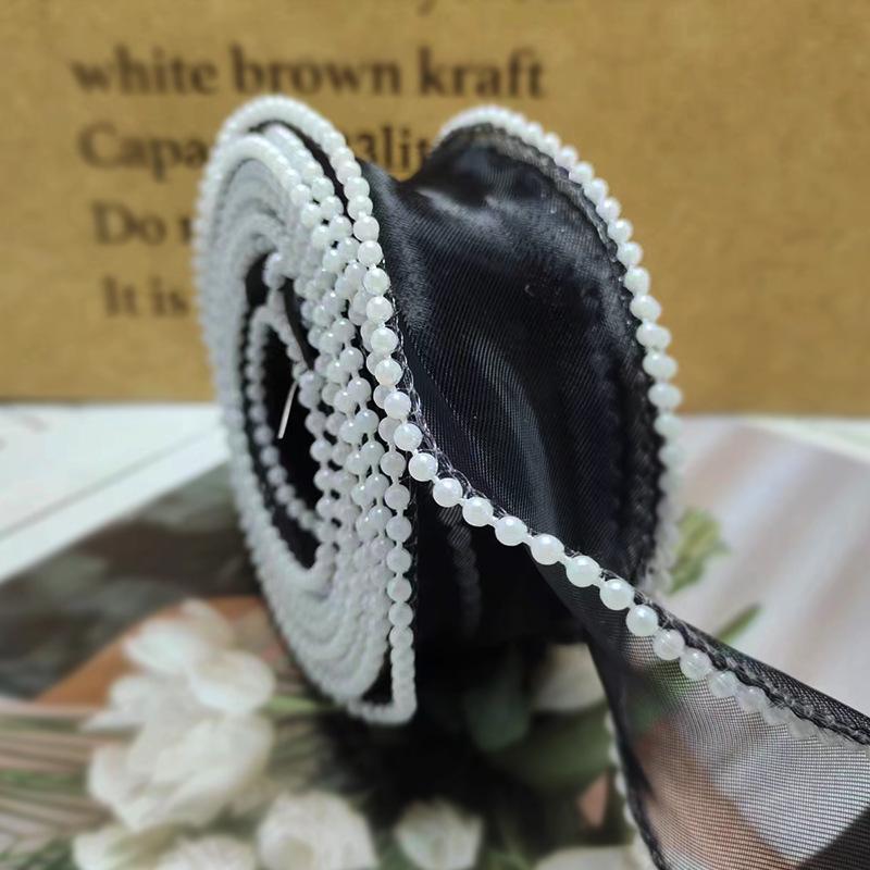 4 см пряжа с красным жемчугом «рыбий хвост» для цветочных букетов и лент для самостоятельного творчества