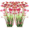 ALEGI Fish Tank Decorations Plastic Plants Large,Aquarium Artificial Plants Decoration Ornament Safe for All Fish-16 inch 2Pcs (Red 2 Pcs)