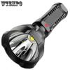 Plastic Strong Light Torch Power Display Usb Rechargeable Outdoor Led Long Range Super Bright Portable Searchlight
