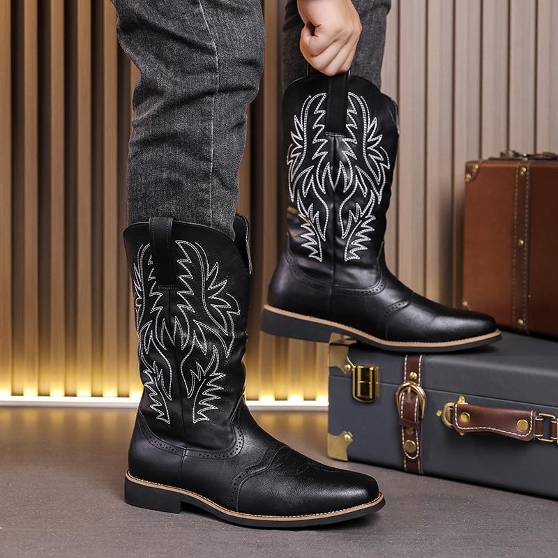FashionSlip on Мужские мотоциклетные ботинки Брендовая мужская новая обувь для ходьбы Зимние мужские высокие ботинки на шнуровке Высокие кожаные повседневные туфли