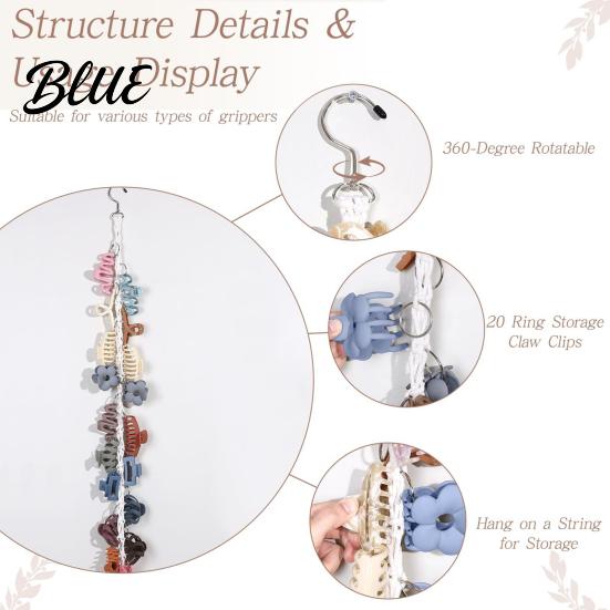 Fashionable Hair Accessory Display Boho Clip Organizer Braided Vertical Claw