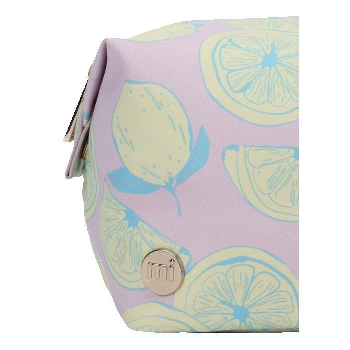 Makeup Bag - MIPAC - Gold Wash Silver - Fruit Print - 100% Polyester - 21x33 Cm