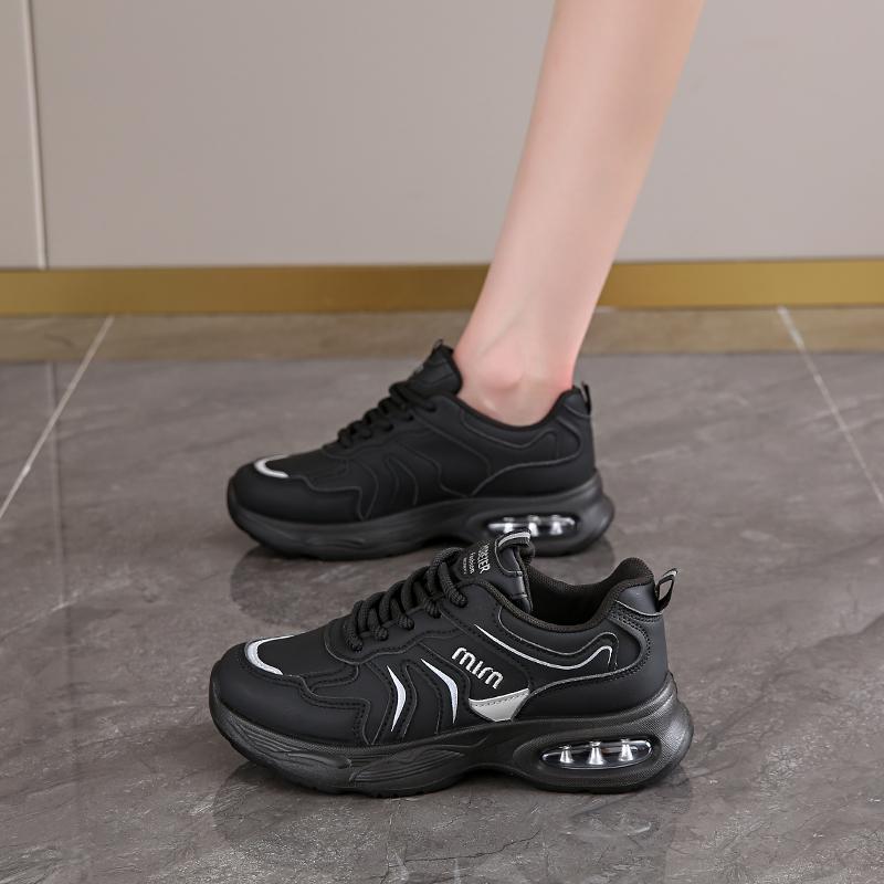 CRLAYDK 2024 женские модные кроссовки из искусственной кожи на шнуровке спортивная обувь повседневная воздушная подушка платформа для ходьбы удобный теннис