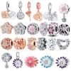 100% S925 Sterling Silver Pendant Sparkling Snowflake Rose Daisy Flower Bee Clip Charm Bead Fit Original Bracelet Jewelry