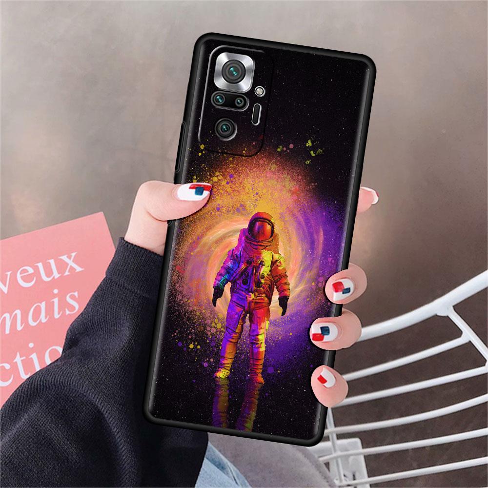 Чехол для Xiaomi Redmi Note 10 9 11 Pro, мягкий чехол для телефона 10S 9S K40 8 9A 9C 9T 7 10C 8T, силиконовый чехол, крутая Капа с одиноким астронавтом