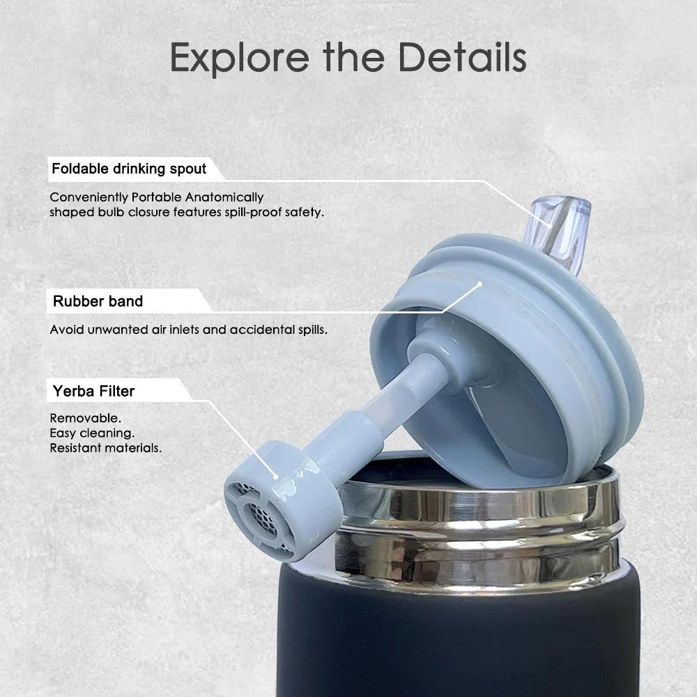 111/711ml Yerba Mate Vacuum Insulated 111 Stainless Steel Portable With Filter Straw For Loose Leaf Tea & Yerba Mate Brewing