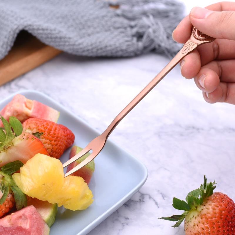 Kitchen Small Tools Creative Flowers Stainless Steel Fruit Fork Flower Handle New Fruit Forks Bento Items