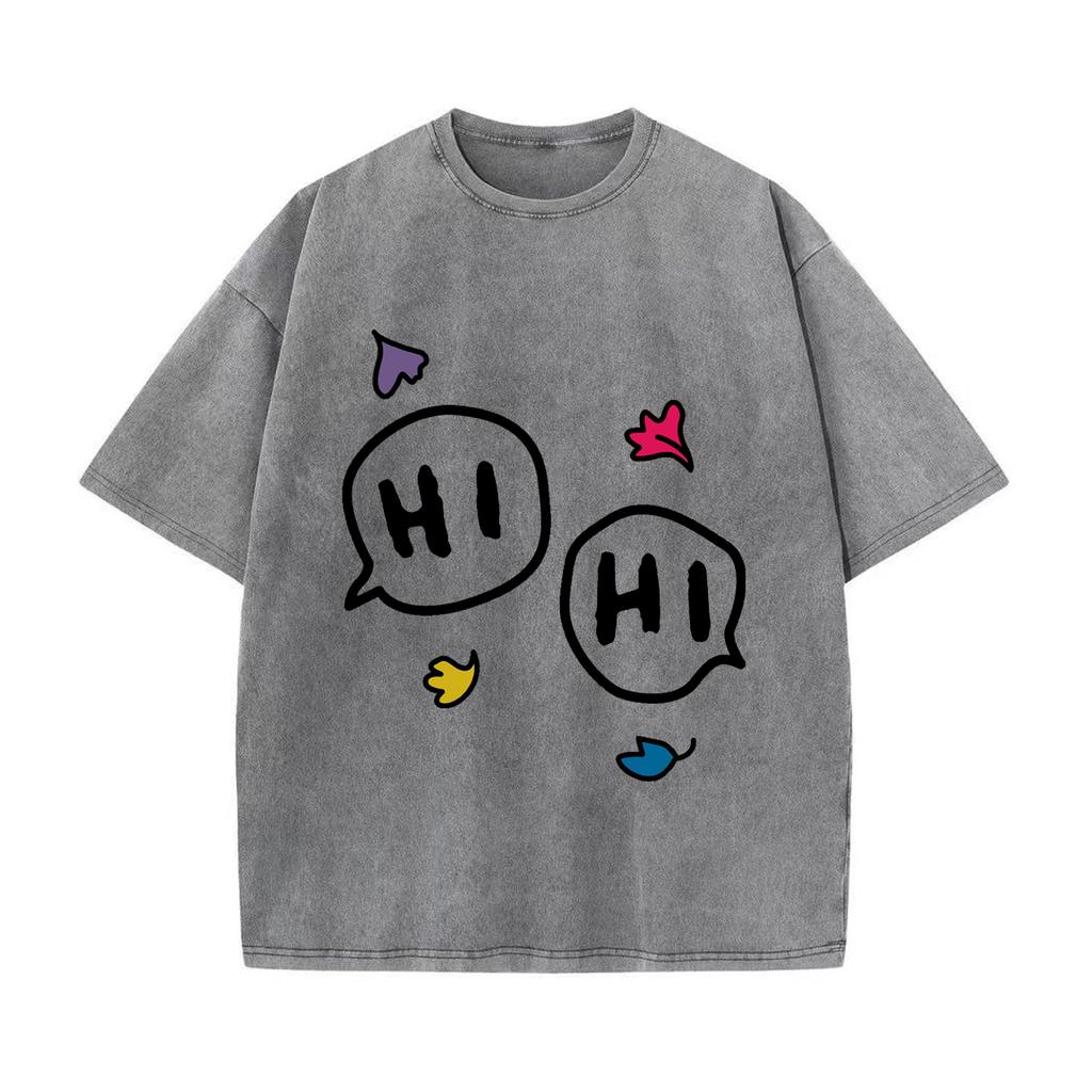Футболка Heartstopper Hi Oversize Женская футболка Одежда Футболка Heartstopper Hi Женская футболка Ретро-стираемая винтажная футболка
