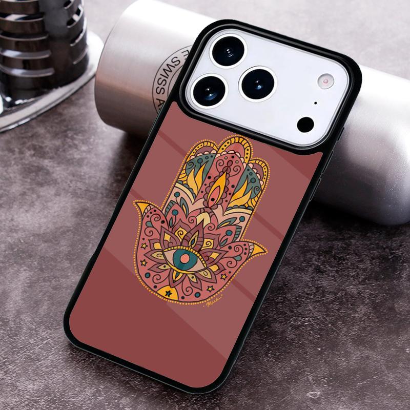 Hamsa Hand Of Fatima Art Phone Case for iPhone 17 16 15 Pro Max Air 14 13 12 11 Plus Shockproof Cover