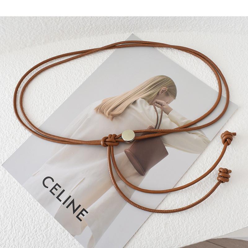 Стильный женский мягкий кожаный тонкий пояс для платьев и свитеров в нескольких цветах