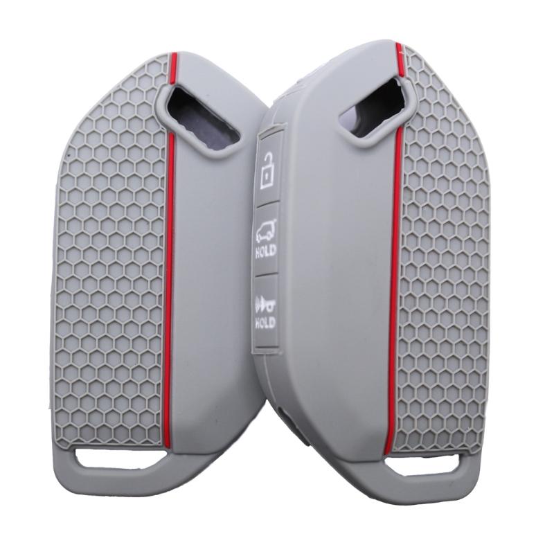 Key Fob Protector Cover Silicone Car Key Case Waterproof Remote Key Cover Honeycomb Texture Shell Case