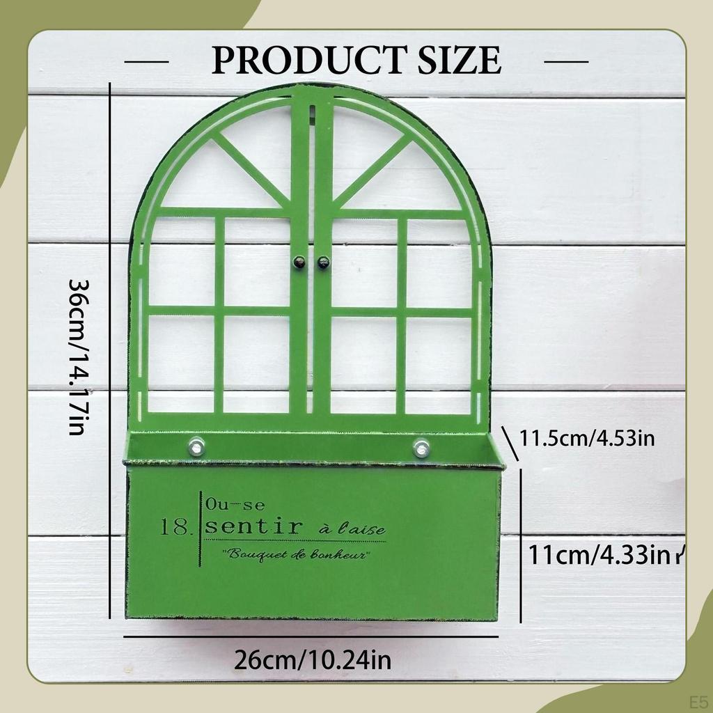 Wall Mount Planter Garden Decor Rustic Practical Metal Ornament Sturdy Plant Pot Hanging Flower