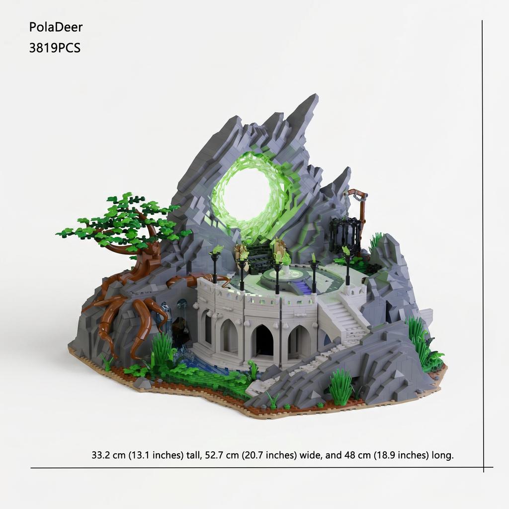 PolaDeer DIY 3819 деталей MOC Горная архитектура «Портал Теней» Модель-конструктор Игрушка Подарок на день рождения