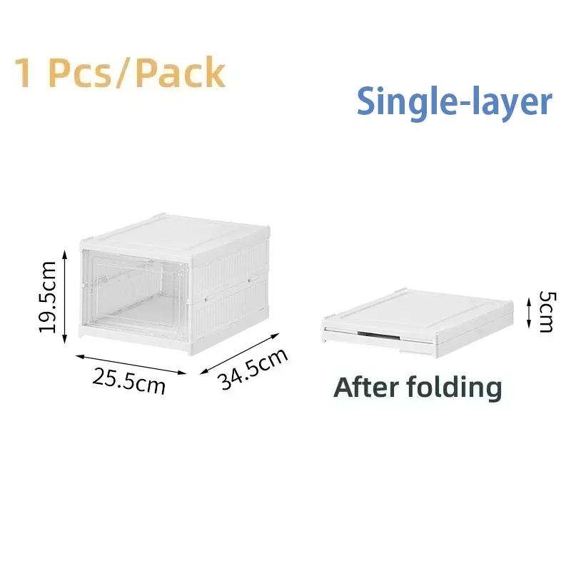 1/3/6 Layers Shoes Box Foldable Shoe Storage Organizer Dustproof Stackable Organizer Space-Saving Integrated Cabinet Shelf