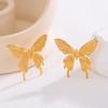 1 Pair of Golden Butterfly Pendant Earrings